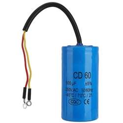 CD60 capacitor with Wire lead 600uf 250VAC