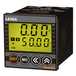 LE4SA Autonics Timer, Backlit LCD, 1/16 DIN, 7 Mode, Multi-Range, DPDT, 24-240 VAC/VDC(socket required)