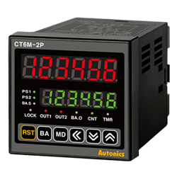 CT6M-2P4 Autonics Counter and Timer  6-Digit, LED, 2 Preset, PNP or NPN Input, Prescale value setting
