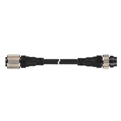 C1A4-2 Autonics Connector Cable, M12, Female Straight & Male Straight, AC Power, 4 Pin With 2 Wires, PVC, 2m Length