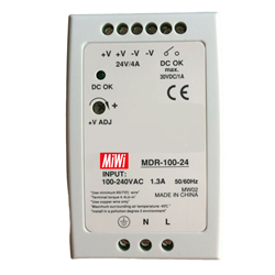 MDR-100-24  MIWI AC to DC  DIN-Rail Power Supply 24 Volt 4.0A, 100W