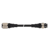 C1A4-2 Autonics Connector Cable, M12, Female Straight & Male Straight, AC Power, 4 Pin With 2 Wires, PVC, 2m Length