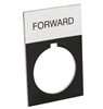 ECX1670A-B04 legend plate, aluminum, rectangular, black field, silver background, black engraved text, legend plate marking "FORWARD".