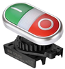 Autonics S2TR-P3W Illuminated Double Push Button Switch Unit, Green ON / Red OFF, LED Block Required