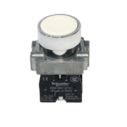Schneider XB2BA11C Momentary White  Push Button Switch 22mm 240V-3A, 10A, 600V 6KV