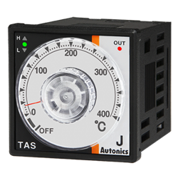 TAS-B4RJ4C Autonics Temp Control, 1/16 DIN, Analog, PID Control, Relay Output, J Thermocouple, 400 C, 100-240 VAC
