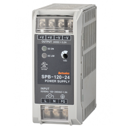 SPB-120-24 Autonics Power Supply, Din Rail mounting, Switching, 24 VDC output ,120 Watts, 5 Amp 100-240 VAC Input