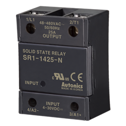 SR1-1425-N Autonics SSR, Heatsink Separated, Single phase, Input 4-30VDC, Load 48-480VAC, 25A, Zero cros