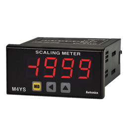 M4YS-NA Meter, Scaling Meter, LED, W72xH36mm, 4-20mA DC Input, Indicator, Loop Powered