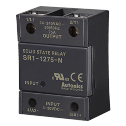 SR1-1275-N SOLID STATE RELAY, Autonics, 4-30VDC, rated load voltage 24-240VAC, 75A