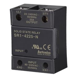 SR1-4225 SOLID STATE RELAY, Autonics, 90-240VDC, rated load voltage 24-240VAC, 25A