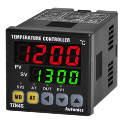 TZN4S-14R PID Temp Control, 1/16 DIN, Digital, Relay Output, 1 Alarm Output, 100-240 VAC