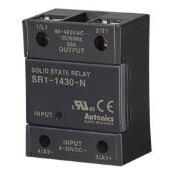 SR1-1430-N Autonics SSR, Heatsink Separated, Single phase, Input 4-30VDC, Load 48-480VAC, 30A, Zero cross