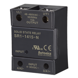 SR1-1415-N Autonics SSR, Heatsink Separated, Single phase, Input 4-30VDC, Load 48-480VAC, 15A, Zero cross