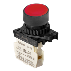 S2PR-P1RB Autonics Non-Illuminated Push Button (Non-Flush), ø22/25, Red, Normal Close, 110VAC/10A,220VAC/5A
