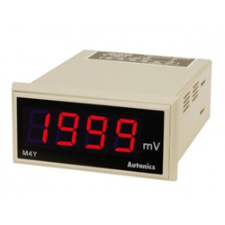 M4Y-DV-X Autonics Meter, DC Volts, LED, W72xH36mm, 3 1/2-Digit,0-75MV,Output 0-300 Amps, 24-70 VDC