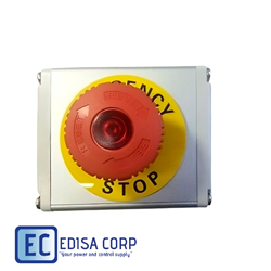 Autonics Red LED Emergency Push Button Switch Station NO/NC 110/250VAC Light 12/24VAC/DC