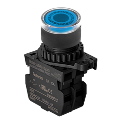 S2PR-P3BAD Autonics Illuminated Push Button (Non-Flush), ø22/25, Blue, Normal Open, LED 12-30VDC/AC