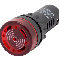 AD22-22MSD LED Pilot Red With  Magnetic Buzzer 24VAC/DC, NC