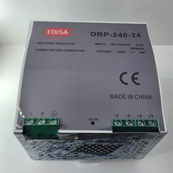 EDISA CORP DRP-240-24 DIN Rail Power Supply, 24V 10A 240W, Input 100-240VAC 50/60Hz