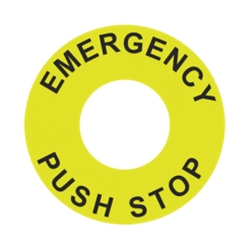 Autonics SA-NS Standard Emergency Stop Switch Nameplate, Ø60 mm, Ø25 mm Mounting Hole