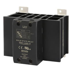 Autonics SRH1-A460-N Single-Phase Current Input Solid State Relay, 60A, 200–480VAC, 4–20mA Control, Integrated Heatsink