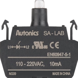 Autonics SA-LAB Blue LED Lamp Block for Pilot Lights, 110–220/240VAC