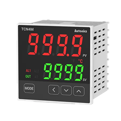 Autonics TCN4M-24R Dual Display PID Temperature Controller, 72 × 72 mm, 100–240VAC, Relay + SSR Output
