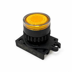 Autonics L2RR-L3Y Yellow Extended Flat Round Pilot Light Head, Ø22/25 mm Panel Mount